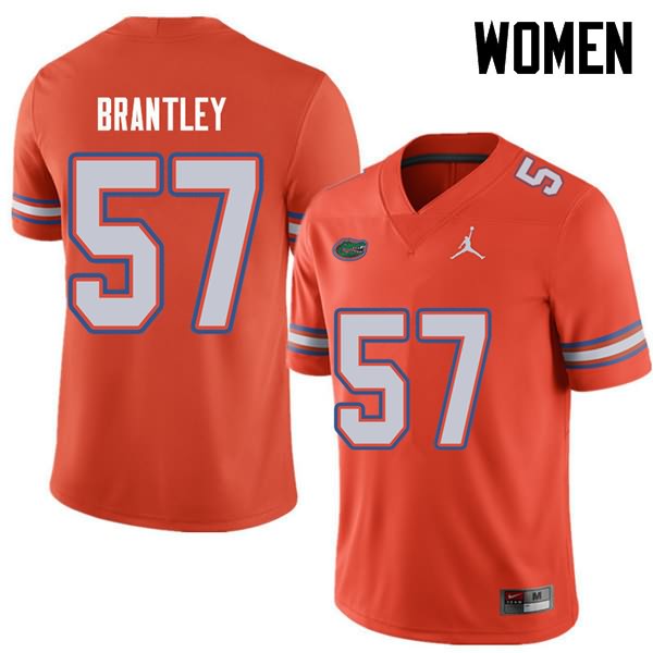 Women's NCAA Florida Gators Caleb Brantley #57 Stitched Authentic Jordan Brand Orange College Football Jersey VZI6765HJ